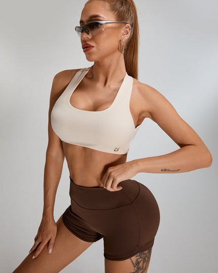 ZASUWA Female Scrunch Bum High-rise Cross Back Short Tracksuit