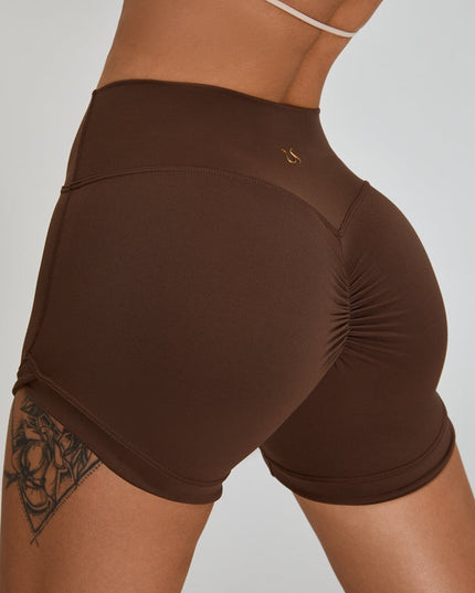 ZASUWA Female Scrunch Bum High-rise Spandex Gym Booty Shorts