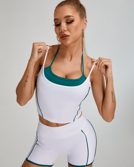 ZASUWA Female Contrast Color Backless Tank