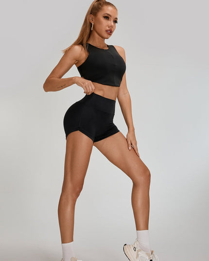 ZASUWA Female Scrunch Bum Cross Back Short Tracksuit