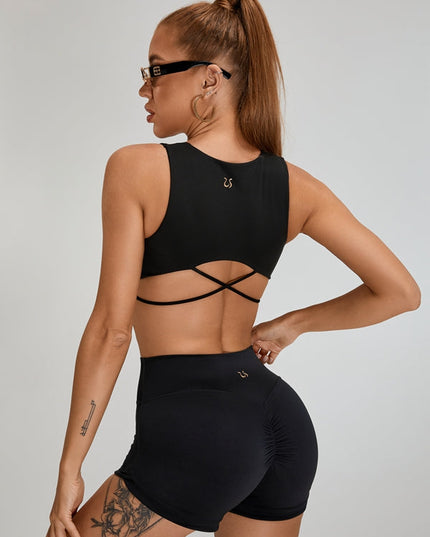 ZASUWA Female Cross Back Zipper Sports Tank