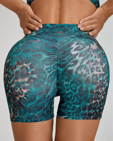 ZASUWA Female Leopard Print Cross Back Sports Bras