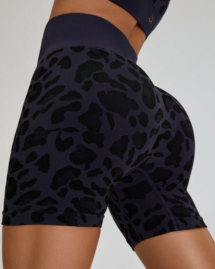 ZASUWA Female Leopard Print Big U Collar Short Tracksuits