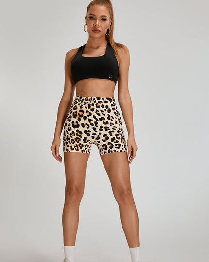 ZASUWA Female Leopard Print Booty Gym Shorts