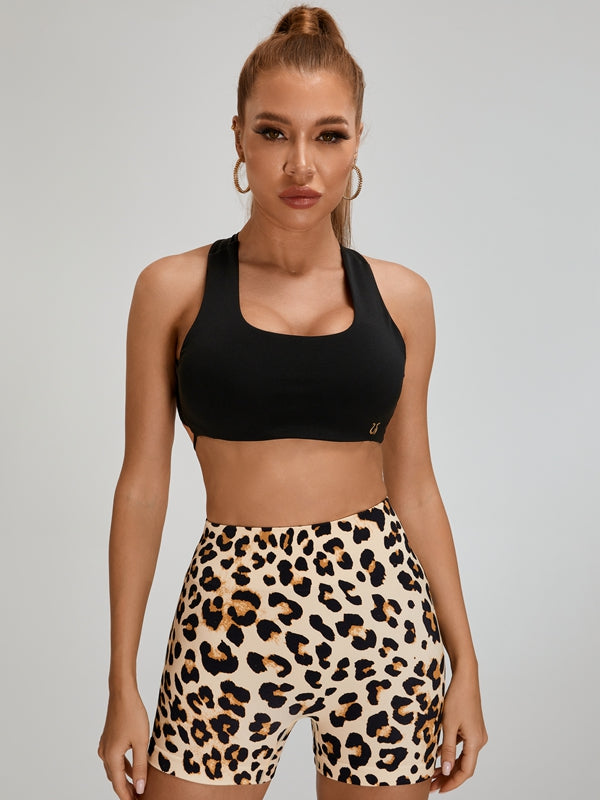 ZASUWA Female Leopard Print Booty Gym Shorts