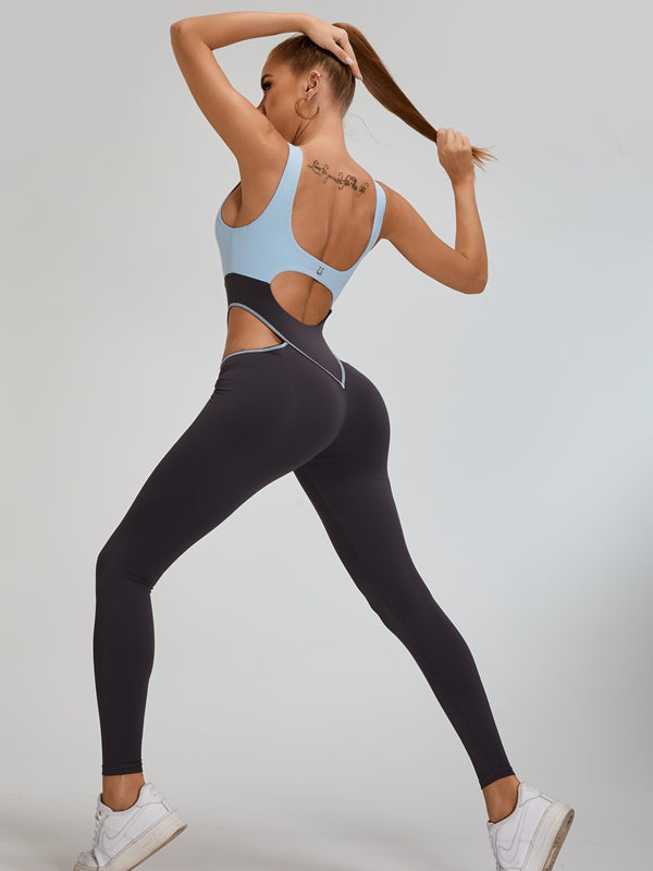 🖤ZASUWA Female Sexy Contrast Color Unique Cutout Jumpsuit