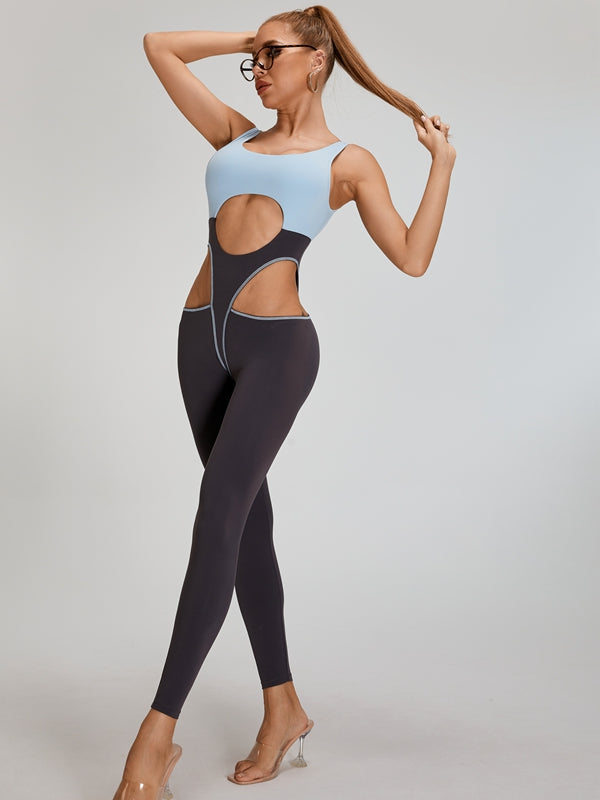 🖤ZASUWA Female Sexy Contrast Color Unique Cutout Jumpsuit