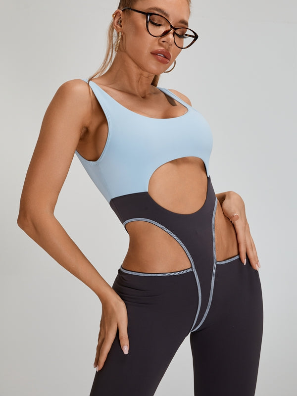 🖤ZASUWA Female Sexy Contrast Color Unique Cutout Jumpsuit
