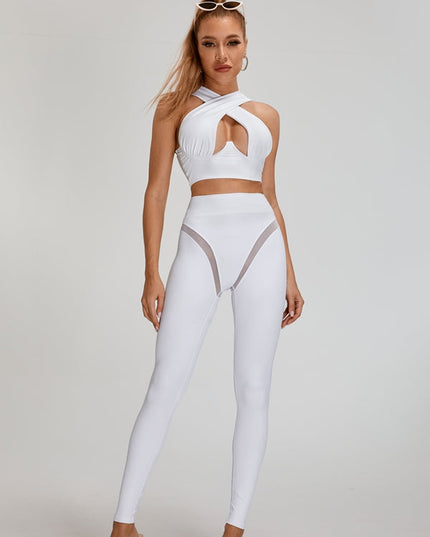 ❤ZASUWA Female Super Sexy Unique Mesh Hip-lift Cross Tracksuit