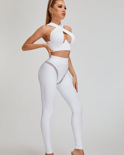 ❤ZASUWA Female Super Sexy Unique Mesh Hip-lift Cross Tracksuit