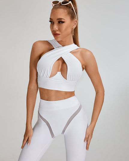 ❤ZASUWA Female Super Sexy Unique Mesh Hip-lift Cross Tracksuit