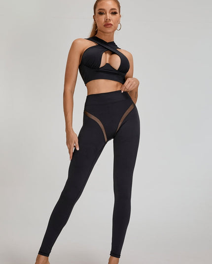 ❤ZASUWA Female Super Sexy Unique Mesh Hip-lift Cross Tracksuit