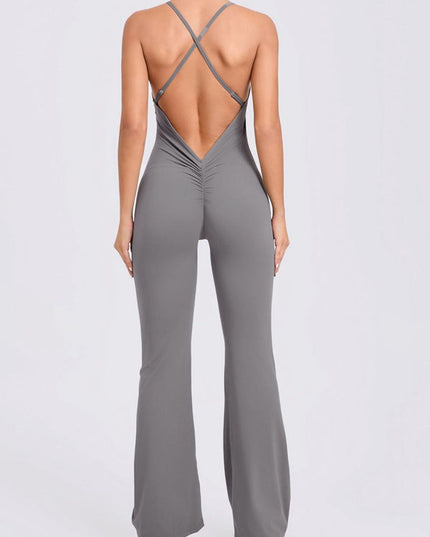 ZASUWA Female Cross Back Flare Booty Jumpsuit