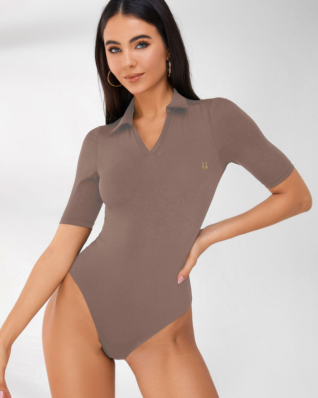 ZASUWA Female Lapel Collar Bodysuit