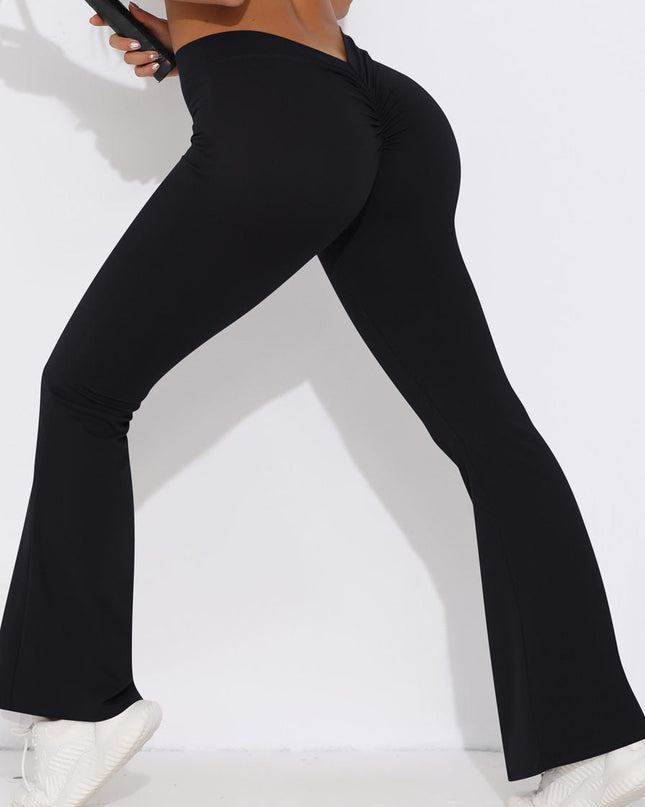 ZASUWA Female V-shaped Waist Scrunch Bum Quick-dry Flare Leggings
