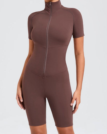 ZASUWA Female Zipper Stand Collar Romper