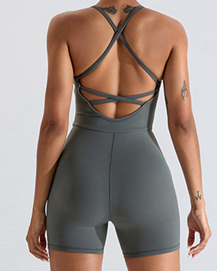 ZASUWA Female Sexy Cross Back Hip-lift Romper