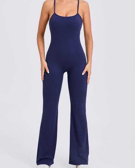 ZASUWA Female Cross Back Flare Booty Jumpsuit