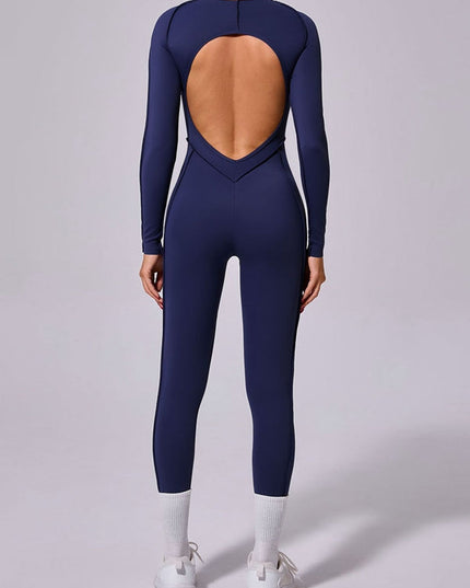 ZASUWA Female Heart Backless Long Sleeves Jumpsuit