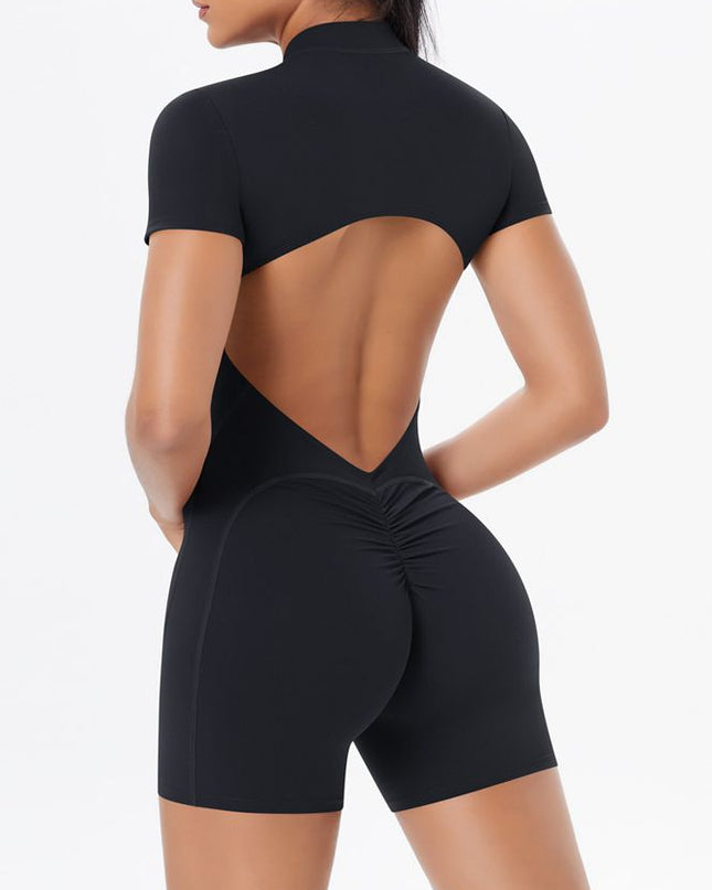 ZASUWA Female Hollow Out Backless Scrunch Bum Push Up Design Romper