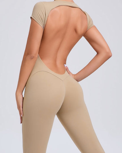 ZASUWA Female Sexy Backless U Collar Jumpsuit
