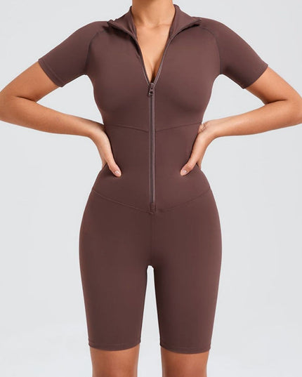 ZASUWA Female Zipper Stand Collar Jumpsuit