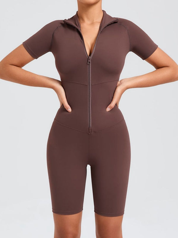 ZASUWA Female Zipper Stand Collar Jumpsuit