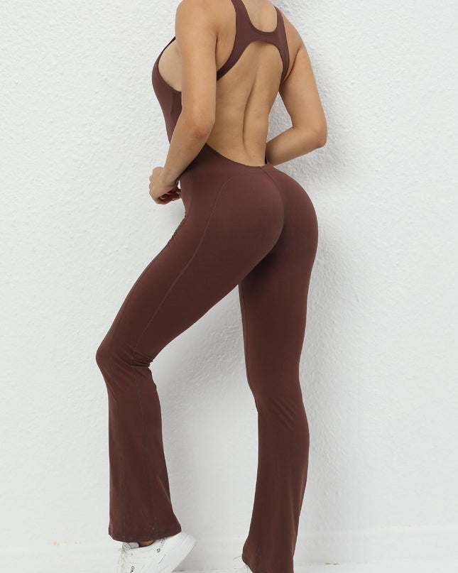 ZASUWA Female Backless Flare Jumpsuit