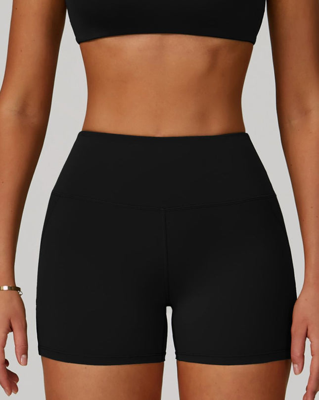 ZASUWA Female Cross Back V-neck with Chest Pads Quick Dry Push Up Design Short Tracksuit