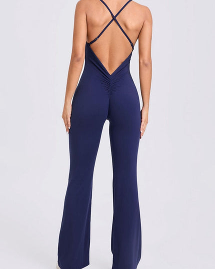 ZASUWA Female Cross Back Flare Booty Jumpsuit