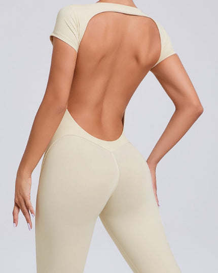 ZASUWA Female Sexy Backless U Collar Jumpsuit
