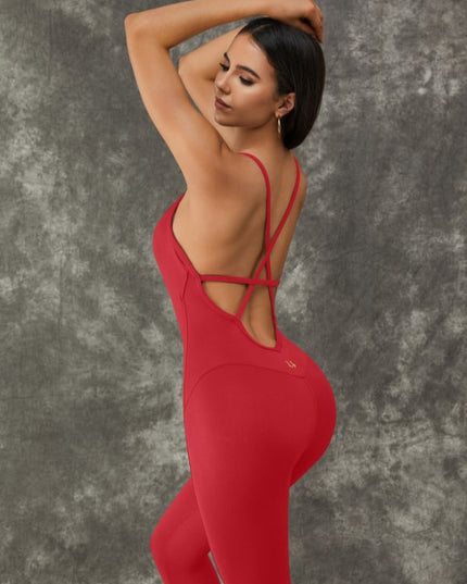 ZASUWA Female Cross Back Backless Jumpsuit