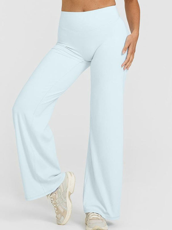 ZASUWA Female Solid Color Casual Loose Flare High-rise Leggings