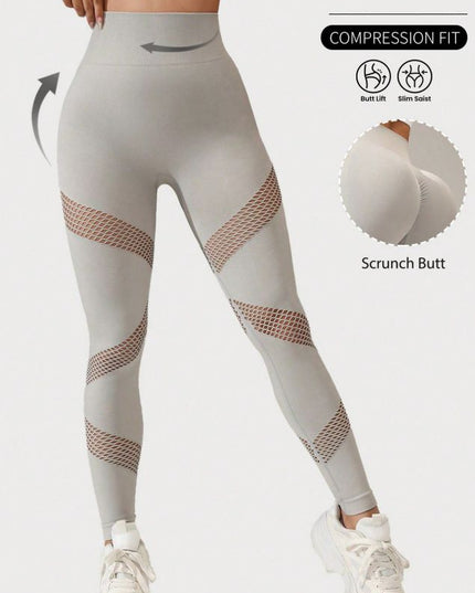 ZASUWA Female Hip-lift Seamless Elastic Tight Net Leggings