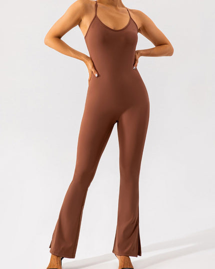 ZASUWA Female Flared Split Beauty Back Jumpsuit