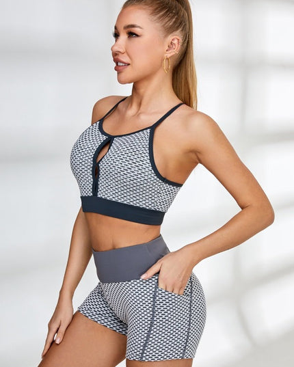 ZASUWA Female Cutout Tiktok Honeycomb Short Tracksuit