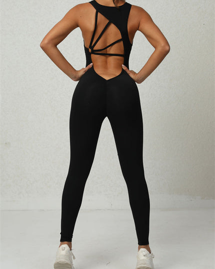 ZASUWA Female Hollow Out Beauty Back Jumpsuits