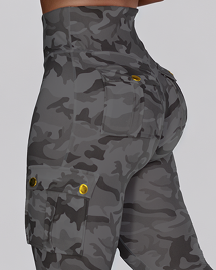 ZASUWA Female Camouflage Pocket Elastic Tight Leggings