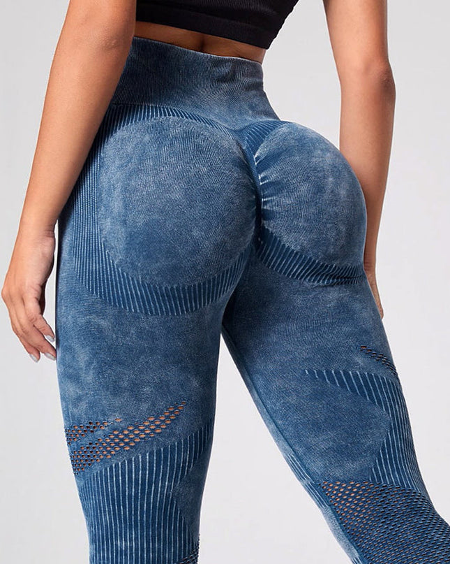 ZASUWA Female Denim Scrunch Bum Quick-dry Seamless Leggings