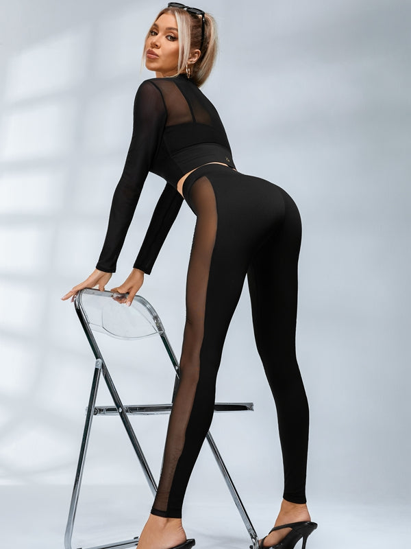 🖤ZASUWA Female Sexy Sheer Mesh Seamless Leggings