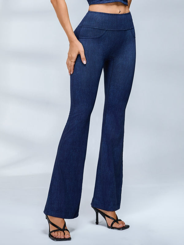 ZASUWA Female Hollow Out Faux Denim Quick Dry Tank