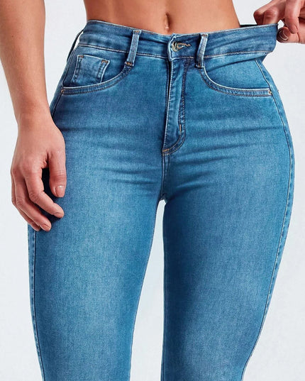 ZASUWA Female Sexy Denim Elastic Tight Pocket Cargo Leggings