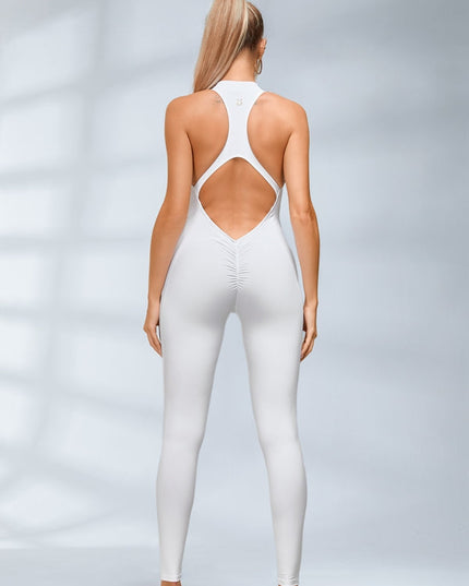 ZASUWA Female Zipper Backless Scrunch Bum Jumpsuit