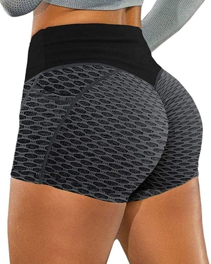 ZASUWA Female Honeycomb Pocket Peach Hip Spandex Gym Booty Shorts