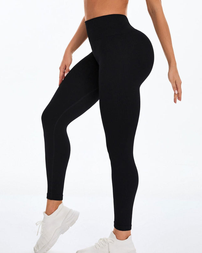 ZASUWA Female Deep V Seamless Quick Dry High-waisted Scrunch Bum Leggings