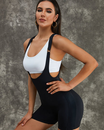 ❤ZASUWA Female PU Faux Leather Strap Jumpsuit