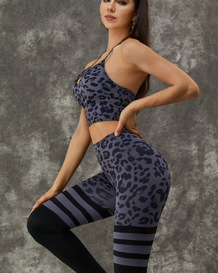 ZASUWA Female Leopard Print Scrunch Bum Spandex Gym Booty Shorts