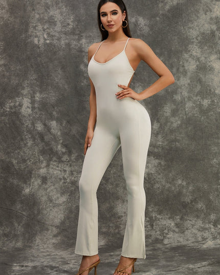 ZASUWA Female Flared Split Beauty Back Jumpsuit