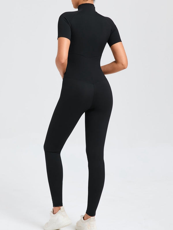 ZASUWA Female Zipper Stand Collar Jumpsuit