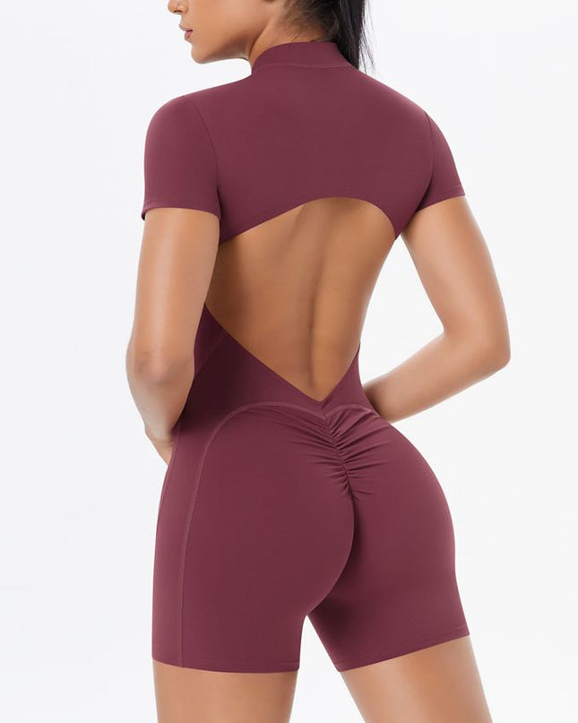 ZASUWA Female Hollow Out Backless Scrunch Bum Push Up Design Romper